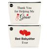 Babysitter Gifts Makeup Bag for Women Nanny Appreciation Gift Thank You Gift for Babysitter Cosmetic Bag Babysitter Retirement Gift Christmas Mother's Day Birthday Gift for Daycare Provider Caretaker view 1