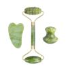 Natural Jade Stone Facial Massage Roller Gua Sha Board 3 Pcs/Set Gouache Scraper for Face Body Massager Beauty Skin Care Tools,F view 1