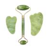 Natural Jade Stone Facial Massage Roller Gua Sha Board 3 Pcs/Set Gouache Scraper for Face Body Massager Beauty Skin Care Tools,D view 1