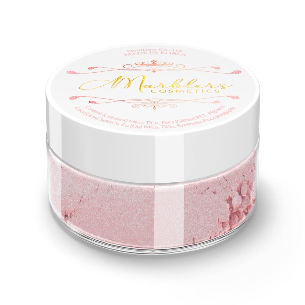 MARBLERS Fine Natural Mica Powder [Eggshell Pink] 0.11oz (3g) | Highly Pigmented | Non-Toxic, Vegan, Cruelty-Free | Eyeshadow, Body Butter, Nail Polish, Nail Art | Party, Body, Face Makeup