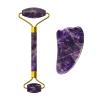 Amethyst Facial Roller Gouache Scraper for Face Lifting Eye Relax Natural Crystal Gua Sha Roller,2in-PUY-NO Box view 1