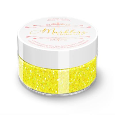 MARBLERS Holographic Face & Body Glitter [Rainbow Yellow] 0.18oz (5g) | Fine | Non-Toxic | Cruelty-Free | Festival, Rave & Party Makeup | Eye, Hair, Nail Polish, Eyeshadow | Nail Art | Gel Nail