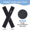 12 Pcs Professional Nail Files, 60/60 Grit Nail Files for Acrylic Nails Gel Nails, Double Sided Emery Board for Nails, Reusable & Washable Coarse Nail File for Home and Salon Use view 2