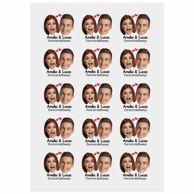 Personalized Temporary Tattoos, Custom Face Tattoos for Birthday Wedding Bachelorette Party, 1 Set of 15 Pieces Customized Tattoos Temporary