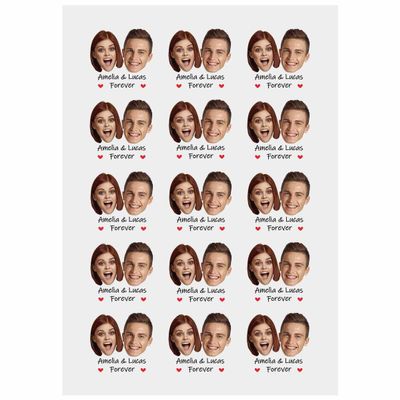 Personalized Temporary Tattoos, Custom Face Tattoos for Birthday Wedding Bachelorette Party, 1 Set of 15 Pieces Customized Tattoos Temporary