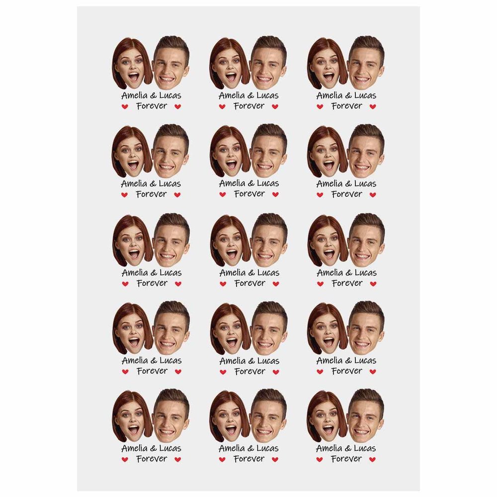 Personalized Temporary Tattoos, Custom Face Tattoos for Birthday Wedding Bachelorette Party, 1 Set of 15 Pieces Customized Tattoos Temporary