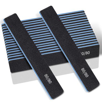 Professional 12 Pcs Emery Board for Acrylic & Gel Nails - 80/80 Grit, Double Sided Coarse Nail File for Home & Salon