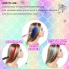 Jim&Gloria Dustless Hair Chalk Include Hair Extensions Mermaid Brushes Glitters Set of 17 Plus Temporary Fake Tattoo Pen 10 Colors With Gold and Silver colors view 3