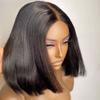 13x6 HD Transparent Lace Front Human Hair Wigs Straight Short Bob Wig Pre Plucked Natural Hairline Bleached Knots 150% Density Brazilian Remy Hair With Baby Hair for Black Women 10 Inch view 2