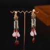 Wedding Hair Sticks Kit, Chinese Traditional Bridal Crown with Luxurious Beads Pearl Pendant Phoenix Decoration Classical Earring Hair Accessories Headpiece (Style 6) view 3