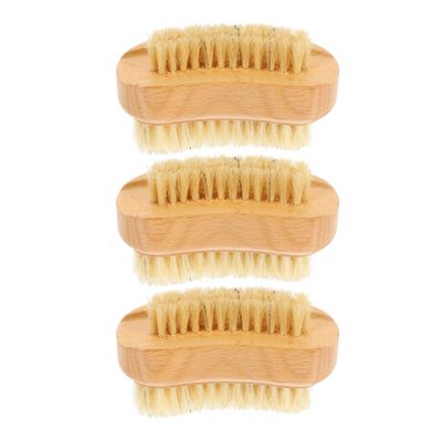 Healeved 3pcs Nail Brush for Cleaning Fingernails Natural Nail Brush Bamboo Fingernail Nail Scrub Brush for Adult Supplies (bright Color)