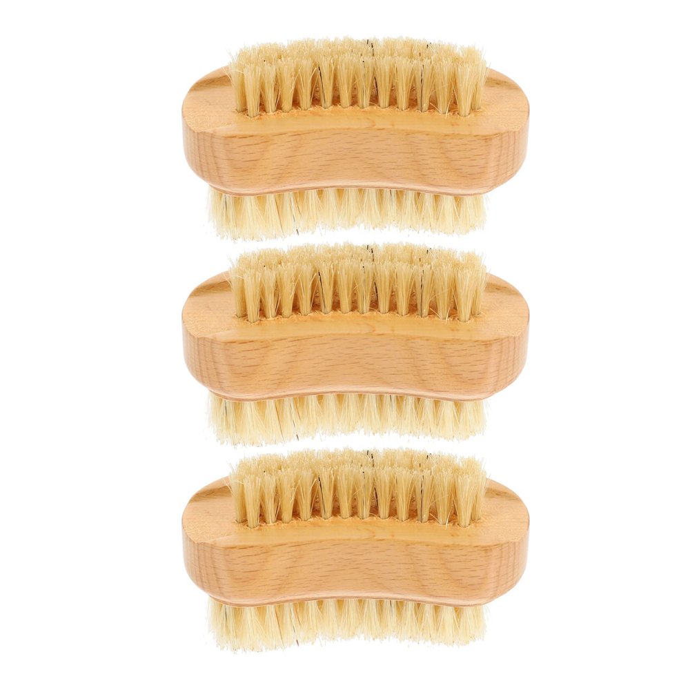 Healeved 3pcs Nail Brush for Cleaning Fingernails Natural Nail Brush Bamboo Fingernail Nail Scrub Brush for Adult Supplies (bright Color)
