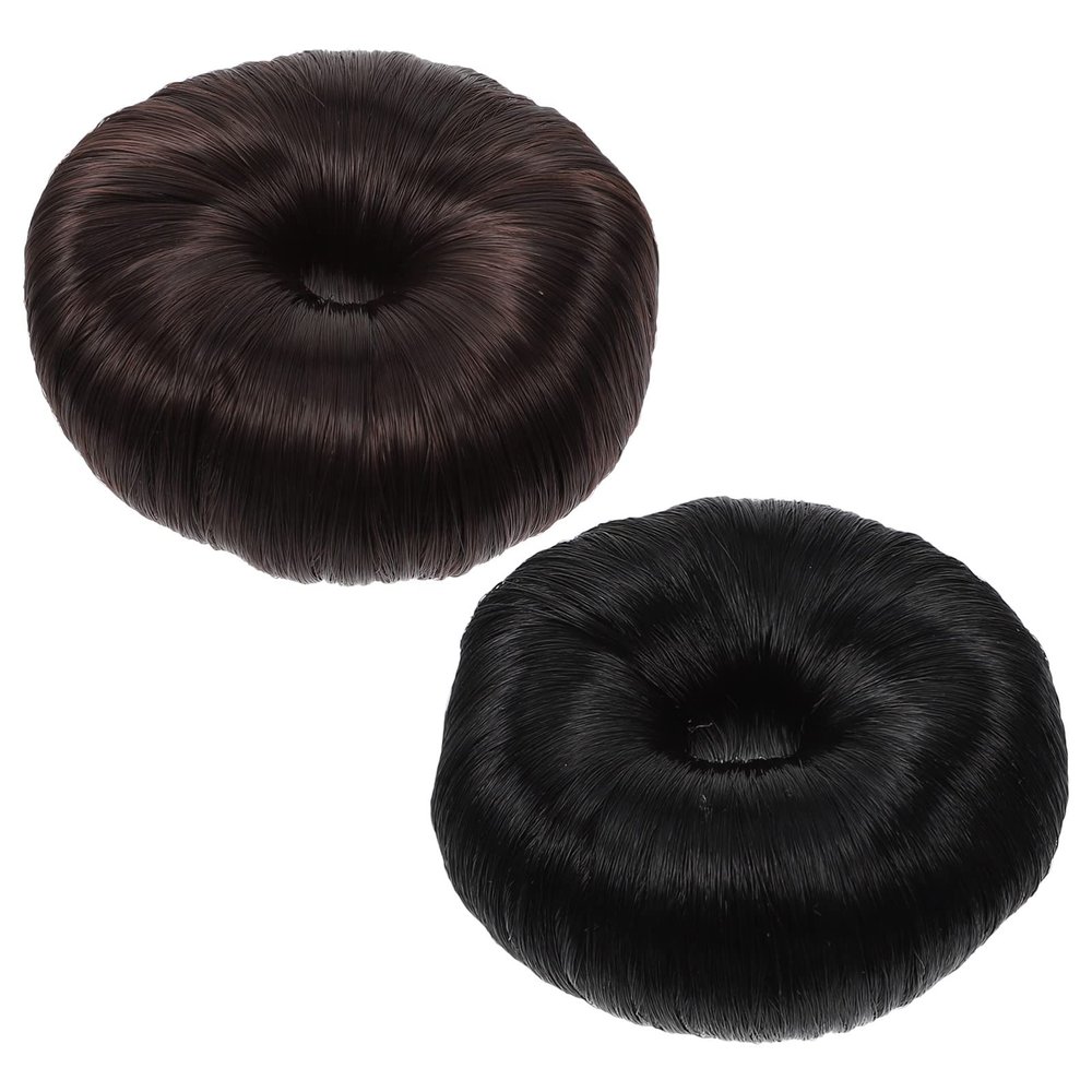 KALLORY Create Bun or Ponytail 2pcs Hair Donut Shaper Wigs Chignon Hair Rings for Wedding Date