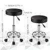 FNZIR Adjustable Stool with Wheels Round Rolling Stool for Spa Salon Massage Office Chair (Black) view 3