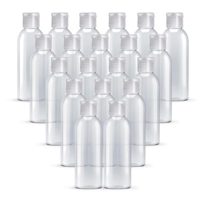 Palm Safe 20 Pack of 100ml Travel Bottles with Flip Caps