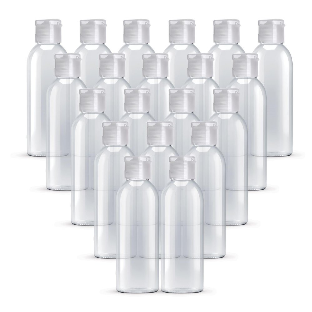 Palm Safe 20 Pack of 100ml Travel Bottles with Flip Caps