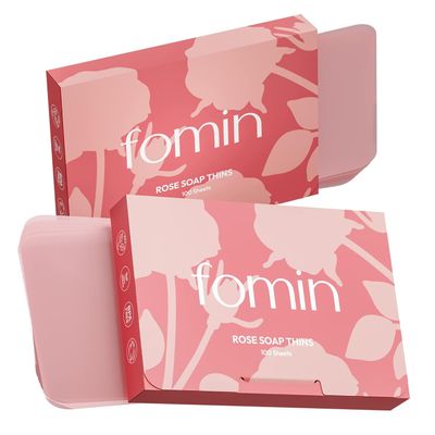 FOMIN - Antibacterial Paper Soap Sheets for Hand Washing - (200 Sheets) Rose Portable Travel Soap Sheets, Dissolvable Camping Mini Soap, Portable Hand Soap sheet