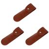 Healifty 3pcs Brown Pu Leather Case for Travel Compact Manual Shaver Protector Design for Daily Use and Travel Storage Fits view 1
