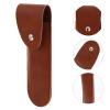 Healifty 3pcs Brown Pu Leather Case for Travel Compact Manual Shaver Protector Design for Daily Use and Travel Storage Fits view 3