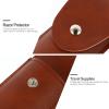 Healifty 3pcs Brown Pu Leather Case for Travel Compact Manual Shaver Protector Design for Daily Use and Travel Storage Fits view 4
