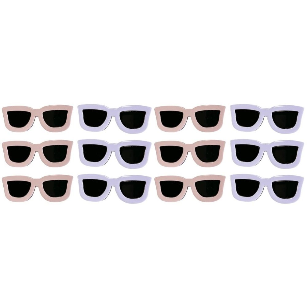 KALLORY 12pcs Barrette Accessories Barrettes Accessory Clips: Sunglasses Side Band Girl Women Eyeglasses Summer Funny Decor White+ Girls C Party Shaped Clips