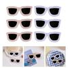 KALLORY 12pcs Barrette Accessories Barrettes Accessory Clips: Sunglasses Side Band Girl Women Eyeglasses Summer Funny Decor White+ Girls C Party Shaped Clips view 2