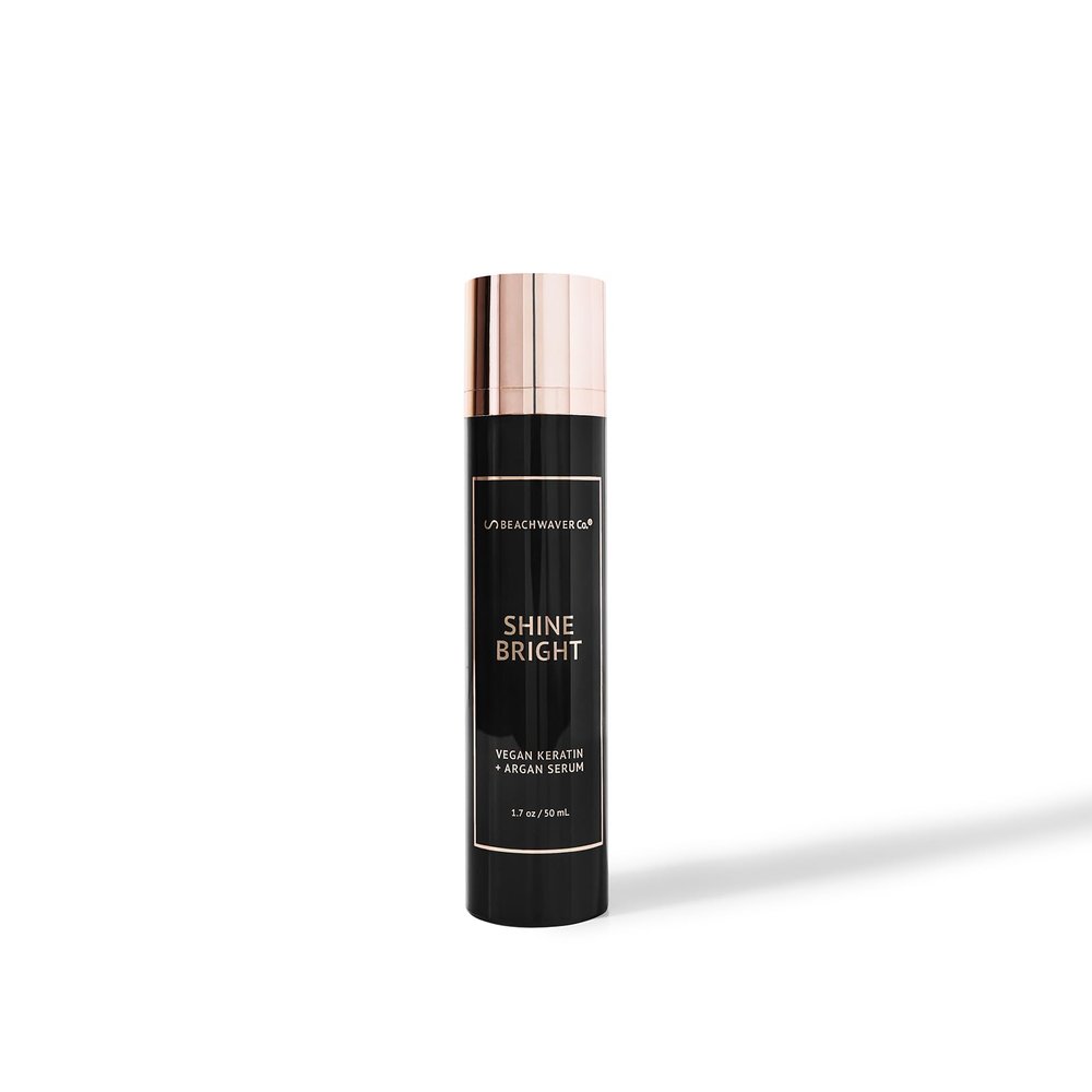 The Beachwaver Co. Shine Bright Serum - Full Size (1.7 Oz) | Award-Winning Shine Serum w/Vegan Keratin & Organic Argan Oil | Smoothing Formula for Silky, Frizz-Free Finish | Bali Beach Night