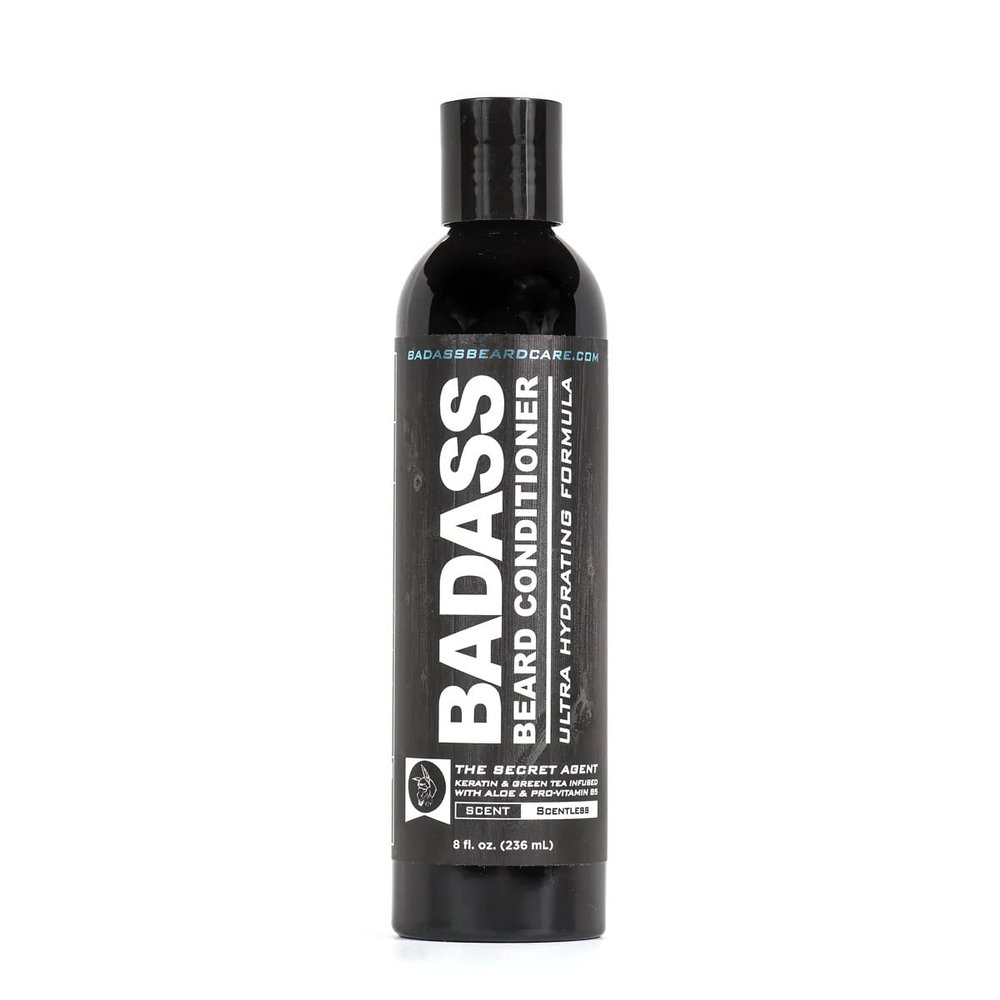 Badass Beard Care Beard Conditioner For Men - THE SECRET AGENT, 8oz - Made of Natural Ingredients for A Healthy, Soft, & Itch Free Beard and Mustache