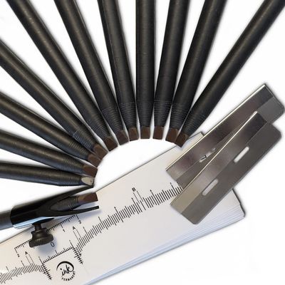 Ink Permanent [12 Pack] Eyebrow & Microblading Pencil, Brow Mapping Kit for Microblading, Permanent Makeup with Eyebrow Pencil Sharpener - Brow Shaper and 10 Ruler (Dark Brown)