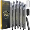 Ink Permanent [12 Pack] Eyebrow & Microblading Pencil, Mapping Kit for Microblading, Permanent Makeup with Eyebrow Pencil Sharpener - Brow Shaper and 10 Brow Ruler (Light Brown) view 1