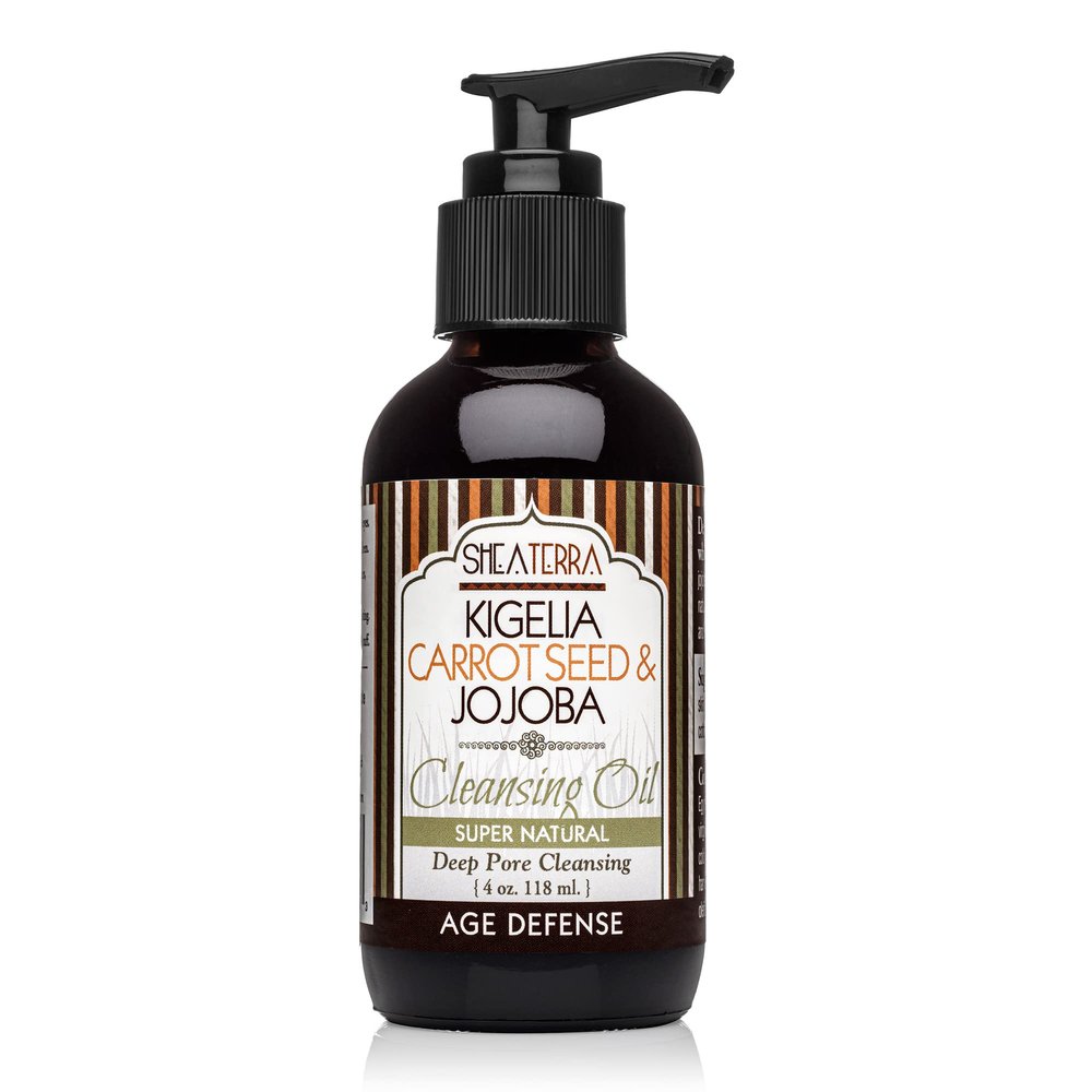 Shea Terra Kigelia Carrot Seed & Jojoba Deep Cleansing Oil  Combines Natural, Nourishing Skin Care Oils to Feed Skin, While Providing a Deep Pore Face Cleanse without Drying Out Skin  4 oz