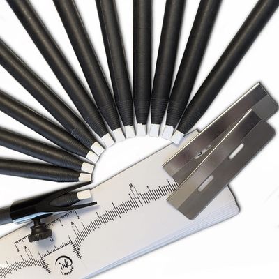 Ink Permanent [12 Pack] Brow Mapping Pencil, Microblading Pencil for Eyebrows, Brow Pencil Mapping Kit for Brow Mapping, Microblading, Permanent Makeup with Eyebrow Pencil Sharpener - Eyebrow Shaper