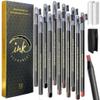 Ink Permanent Waterproof Eyebrow Mapping Pencils for Permanent Makeup, Microblading, and Blades Henna Applications 12 Piece Brow Mapping Peel Off Pencil Set with Shaper/Sharpener (Mix) view 1
