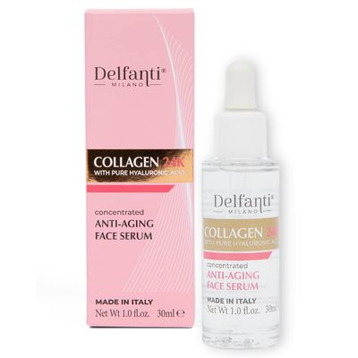 Delfanti Milano  COLLAGEN 24K with pure HYALURONIC Acid  Concentrated Anti-Aging Face Serum  Made in Italy