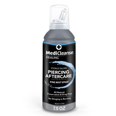 MediCleanse Sterile Saline Piercing Aftercare Fine Mist Spray 7.5 Oz