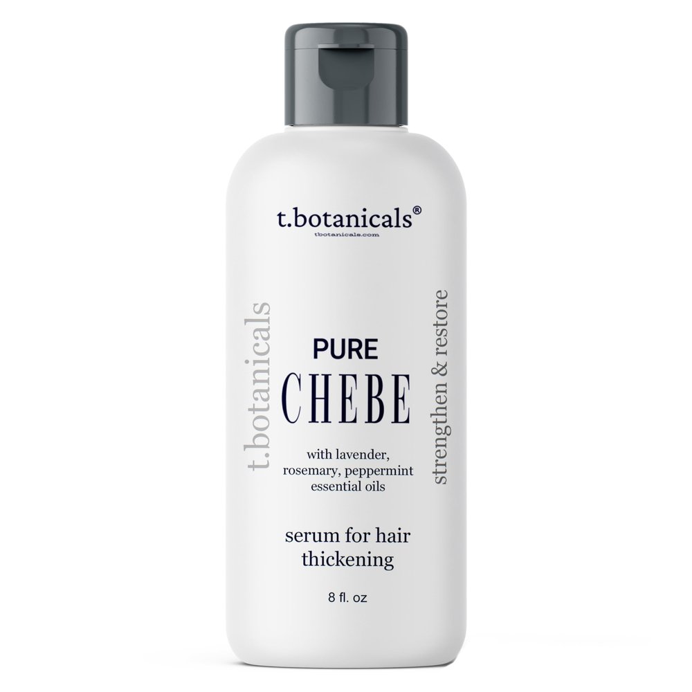 t.botanicals Hair Styling Agent - 8 oz Chebe Oil with Rosemary, Peppermint, and Lavender for Hair Growth, Reduces Split Ends and Hair Breakage, Preservative Free, Lavender Scent, Made in USA