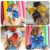 Large Glitter Silver Cheer bow, Hipcheer 8 Inch Large Jumbo Cheer Hair Bows Ponytail Holder Elastic Band Handmade for Cheerleaders Teen Girls College Sports (Glitter Silver) view 2