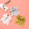 Large Glitter Silver Cheer bow, Hipcheer 8 Inch Large Jumbo Cheer Hair Bows Ponytail Holder Elastic Band Handmade for Cheerleaders Teen Girls College Sports (Glitter Silver) view 3