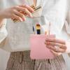 12 Pcs Lambskin Pocket Cosmetic Bag Waterproof No Zipper Self Closing Makeup Bag PU Leather Cosmetic Pouch Cute Purse Makeup Bag Travel Storage for Women Cosmetics Jewelry Toiletry (Retro Color) view 3
