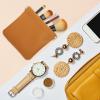12 Pcs Lambskin Pocket Cosmetic Bag Waterproof No Zipper Self Closing Makeup Bag PU Leather Cosmetic Pouch Cute Purse Makeup Bag Travel Storage for Women Cosmetics Jewelry Toiletry (Retro Color) view 4