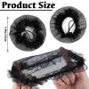 BBTO 12 Pcs Invisible Mesh Hair Nets for Ballet Buns, Sleeping and Wigs - Elastic Edge, Black view 3