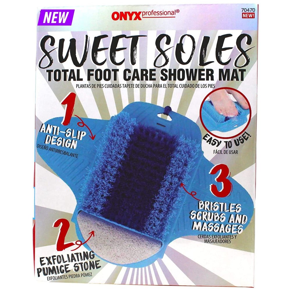 Pumice Stone Foot Scrubber Shower Mat - Anti-Slip Suction Cup Design for Foot Care  Dead Skin Remover, Foot Exfoliator, Callus Remover for Baby Soft Feet by Onyx Professional