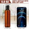 Mimorou 30 Pack Amber Empty Bottles Plastic Squeeze Bottles with Disc Top Flip Cap Small Empty Travel Squeeze Bottle for Lotions Liquid Body Soap Conditioner Creams(6.8 oz) view 2