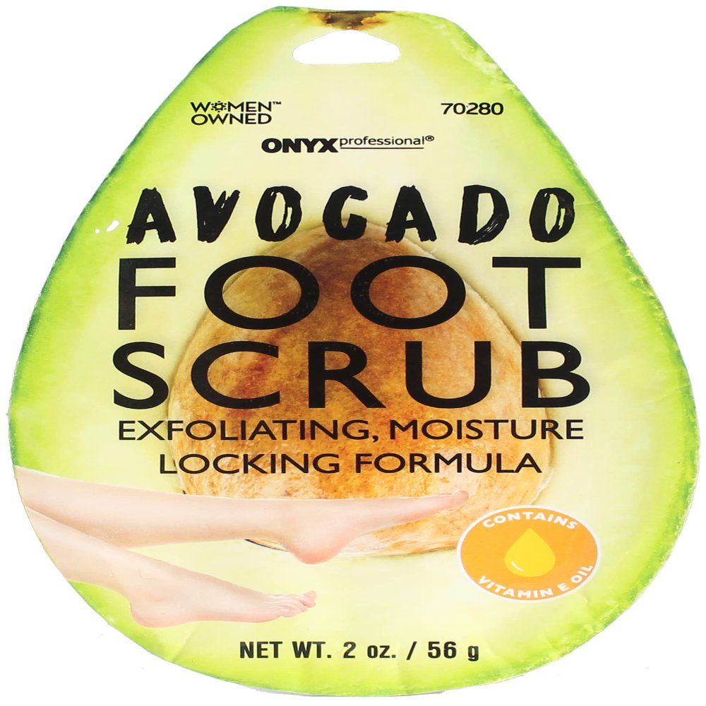 Avocado Foot Scrub with Vitamin E Cracked Feet Treatment 2 Oz - Foot Moisturizer and Dry Skin Remover for Feet for Cracked Heel Repair by Onyx Professional