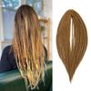 20" Double Ended Dreadlock Extensions 15 Strands Golden Brown DE Soft Synthetic Handmade Braid Dread Extensions view 1