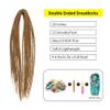 20" Double Ended Dreadlock Extensions 15 Strands Golden Brown DE Soft Synthetic Handmade Braid Dread Extensions view 4