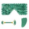 Face Jade Roller Gua Sha Scraper Crystal Face Lifting Facial Massager Skin Care Tools,3in1 Set-Pu-YL view 1
