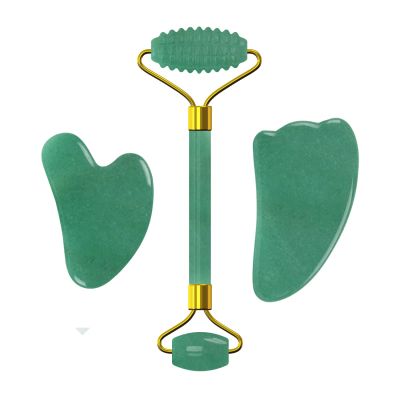 Face Jade Roller Gua Sha Scraper Crystal Face Lifting Facial Massager Skin Care Tools,Set-Ci-VLY