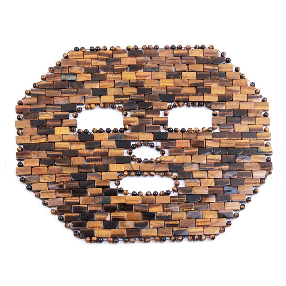 Jade Face Mask Natural Stone Crystal Masks Cold Therapy Eye Facial SPA Massager Beauty Skin Care Tools,Tiger Eye Mask