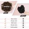 Claw Clip Messy Bun Hair Piece 100% Real Human Hair Buns Curly Chignon Hair Bun Extensions Wavy Tousled Updo Hair Buns Claw Clip Ponytail Hairpieces for Women(Dark Brown with Light Golden Brown) view 3